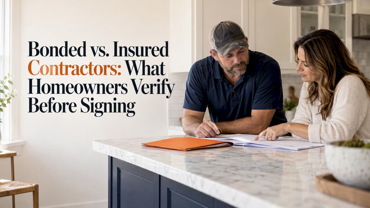 Bonded vs. Insured Contractors: What Homeowners Verify Before Signing